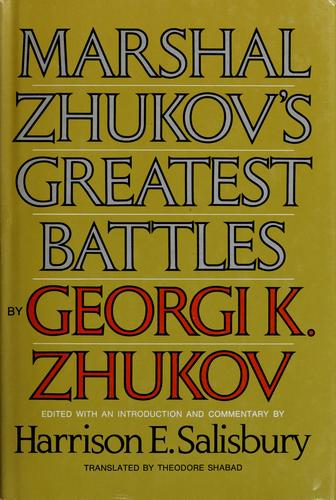 Cover for Marshal Zhukov's greatest battles