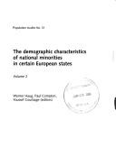 Cover for Les caractéristiques démographiques des minorités nationales dans certains Etats européens