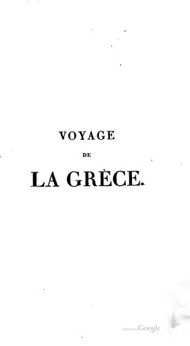Cover for Voyage de la Grèce