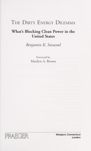 Cover for The dirty energy dilemma