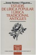 Cover for Estudis de lírica popular i lírica tradicional antigues