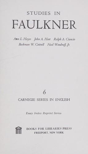 Cover for Studies in Faulkner