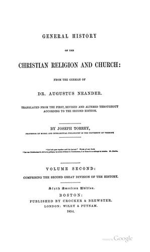 Cover for General History of the Christian Religion and Church