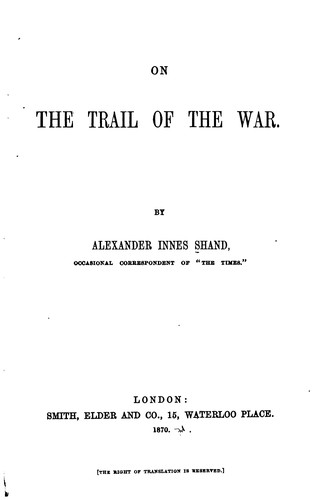 Cover for On the trail of the war