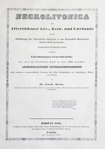 Cover for Necrolivonica, oder, Alterthümer Liv-, Esth- und Curlands