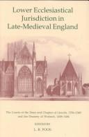 Cover for Lower ecclesiastical jurisdiction in late-medieval England