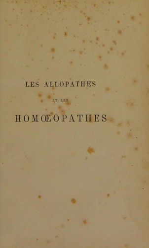 Cover for Les allopathes et les homoeopathes devant le s©♭nat