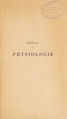 Cover for Précis de physiologie