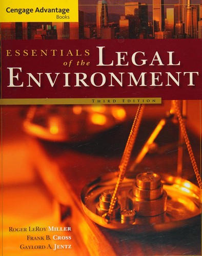 Cover for Essentials of the legal environment