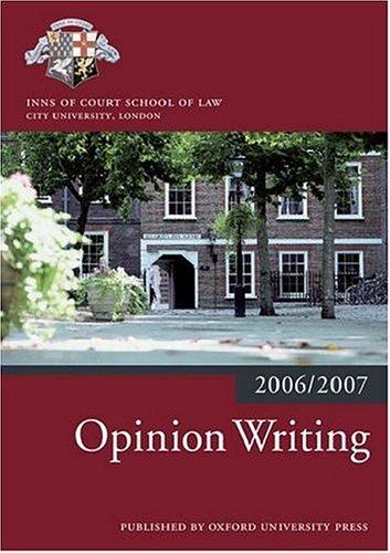 Cover for Opinion Writing 2006-07 (Blackstone Bar Manual)