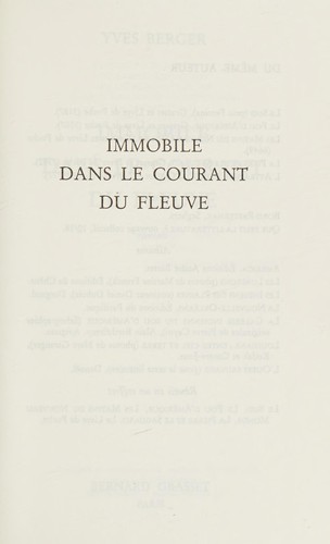 Cover for Immobile dans le courant du fleuve
