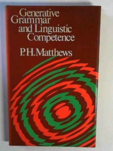 Cover for Generative grammar and linguistic competence