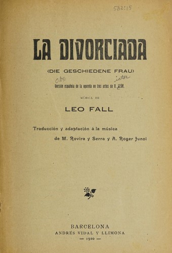 Cover for La divorciada