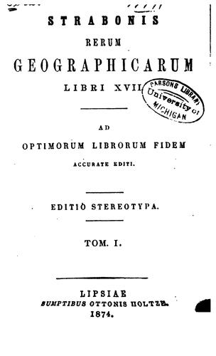 Cover for Strabonis Rerum geographicarum libri XVII.: Ad optimorum librorum fidem