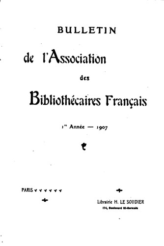Cover for Bulletin de l'Association des bibliothécaires français