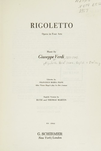 Cover for Rigoletto