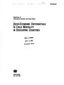 Cover for Socio-economic differentials in child mortality in developing countries
