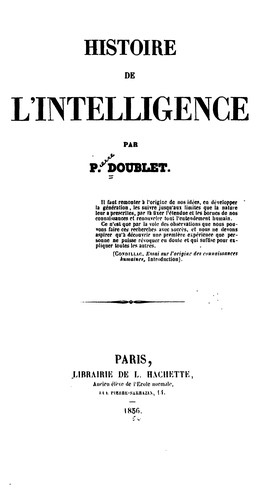 Cover for Histoire de l'intelligence