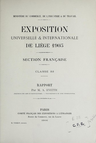 Cover for Exposition universelle & internationale de Liège 1905