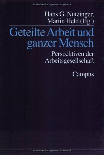 Cover for Geteilte Arbeit und ganzer Mensch