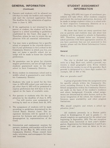 Cover for Schools and programs, school year 1975-1976, information and application for assignments