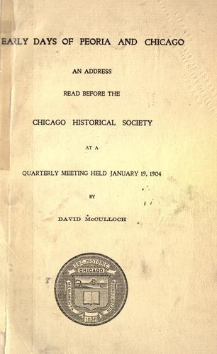 Cover for Early days of Peoria and Chicago