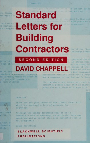 Cover for Standard letters for building contractors