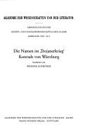 Cover for Die Namen im "Trojanerkrieg" Konrads von Würzburg