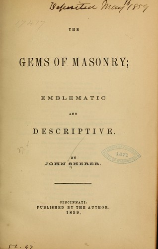 Cover for The gems of masonry