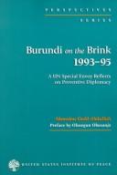 Cover for Burundi on the brink, 1993-95