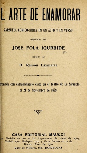 Cover for El arte de enamorar