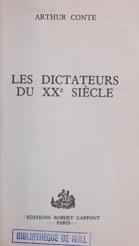 Cover for Les dictateurs du XXe siècle
