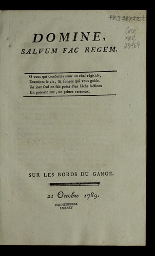Cover for Domine, salvum fac regem