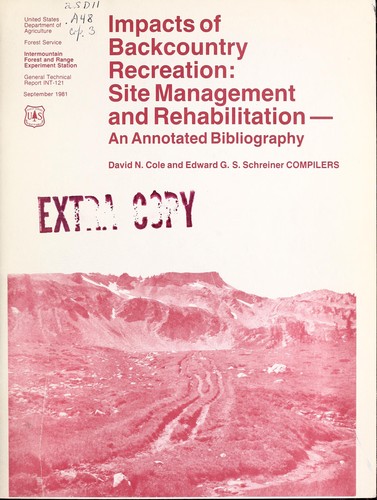 Cover for Impacts of backcountry recreation