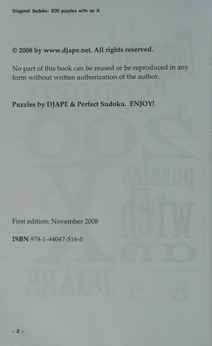 Cover for Diagonal Sudoku