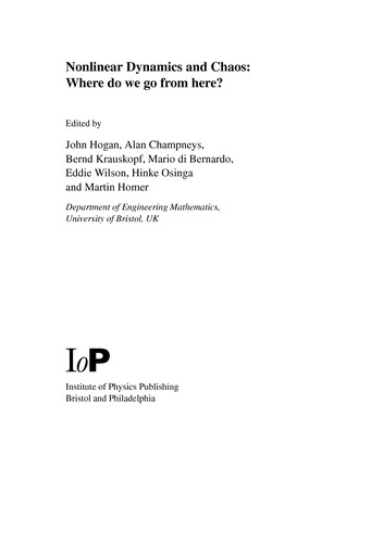 Cover for Nonlinear dynamics and chaos