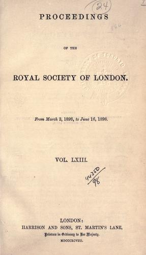 Cover for Proceedings.  v. 1-75; 1800-1904.