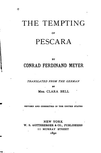 Cover for The Tempting of Pescara