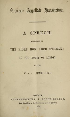 Cover for Supreme appellate jurisdiction