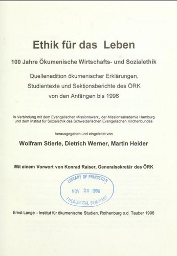 Cover for Ethik für das Leben