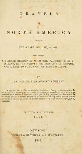 Cover for Travels in North America during the years 1834, 1835, & 1836