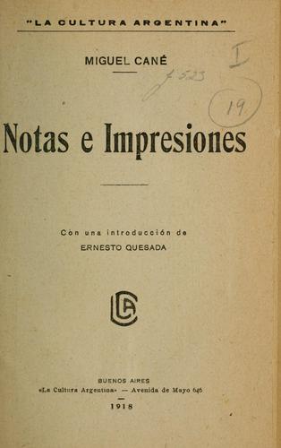 Cover for Notas e impresiones