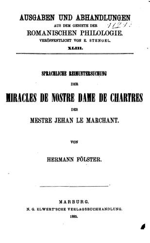 Cover for Ausgaben und Abhandlungen aus dem Gebiete der romanischen Philologie