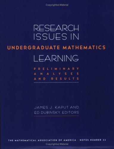 Cover for Research issues in undergraduate mathematics learning