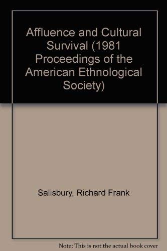 Cover for Affluence and cultural survival