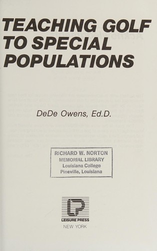 Cover for Teaching golf to special populations