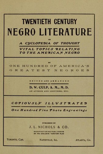 Cover for Twentieth century Negro literature