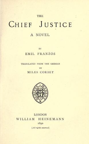 Cover for The chief justice
