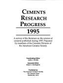 Cover for Cements Research Progress 1995