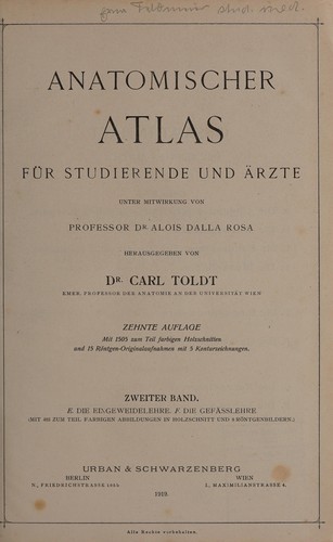 Cover for Anatomischer Atlas